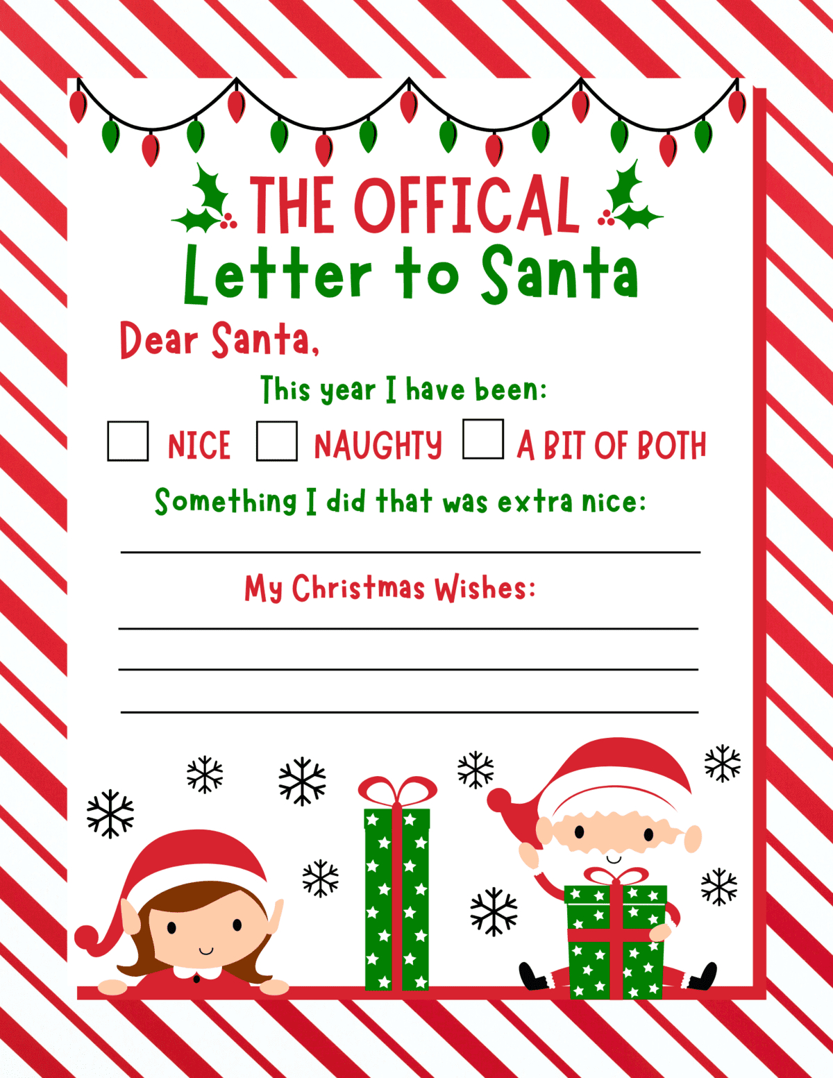 10 Free Printable Letters To Santa Templates - Prudent Penny Pincher inside Letter to Santa Template Free Printable