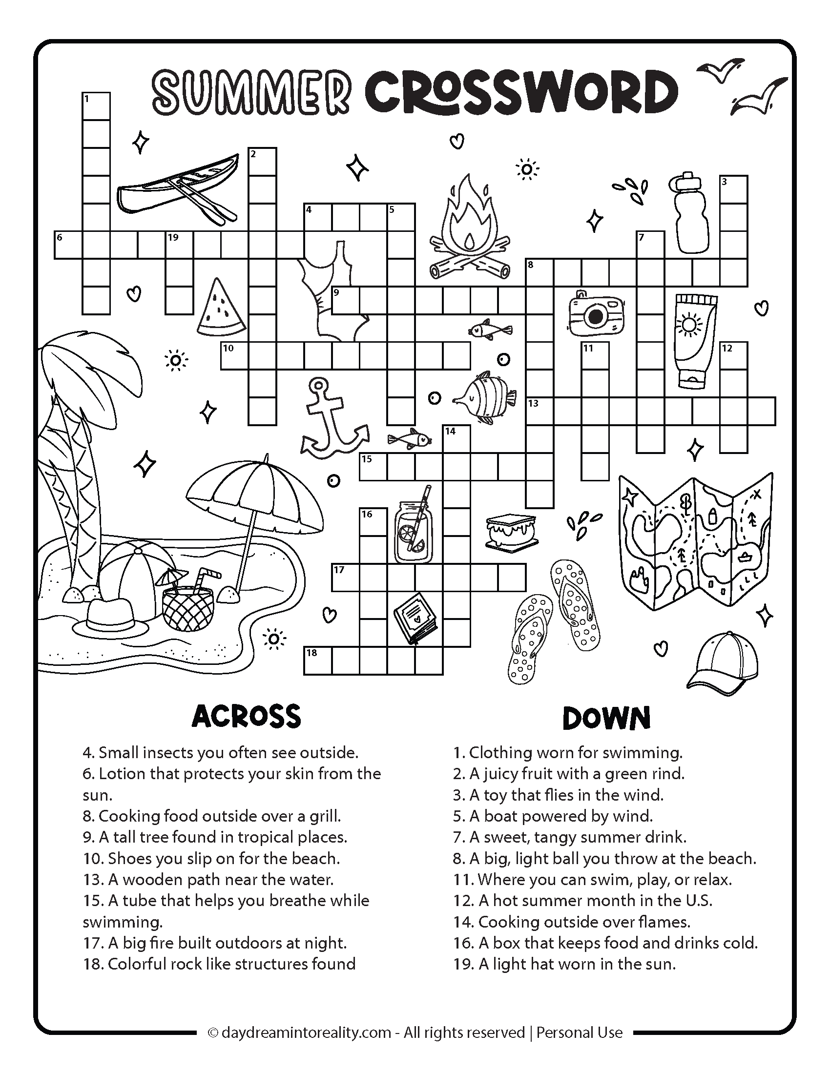 10+ Summer Crossword Puzzles – Free Printable Pdfs From Easy To within Medium Difficulty Crossword Puzzles Printable