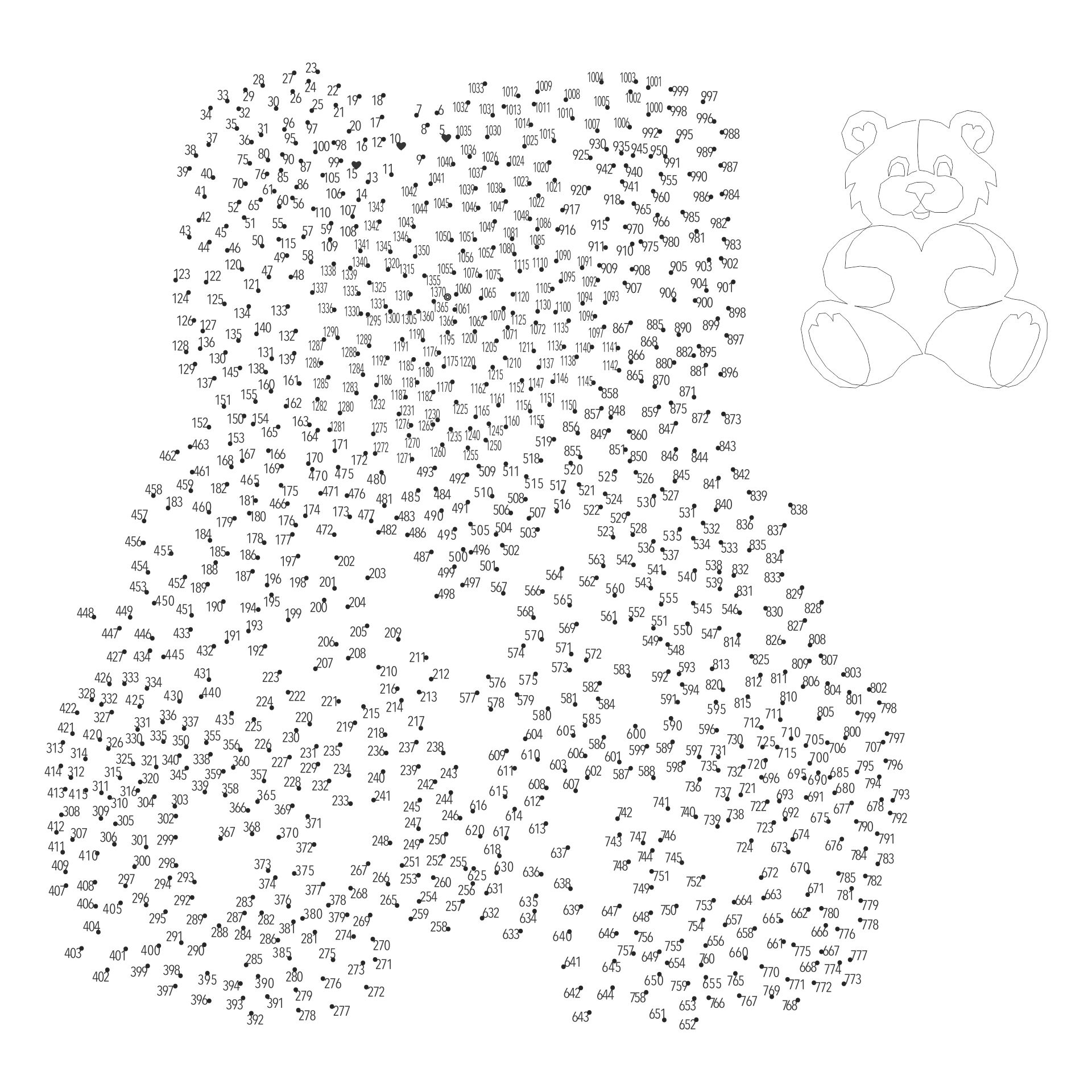 1000 Connect The Dots - 10 Free Pdf Printables | Printablee throughout Free Printable Christmas Dot to Dot For Adults