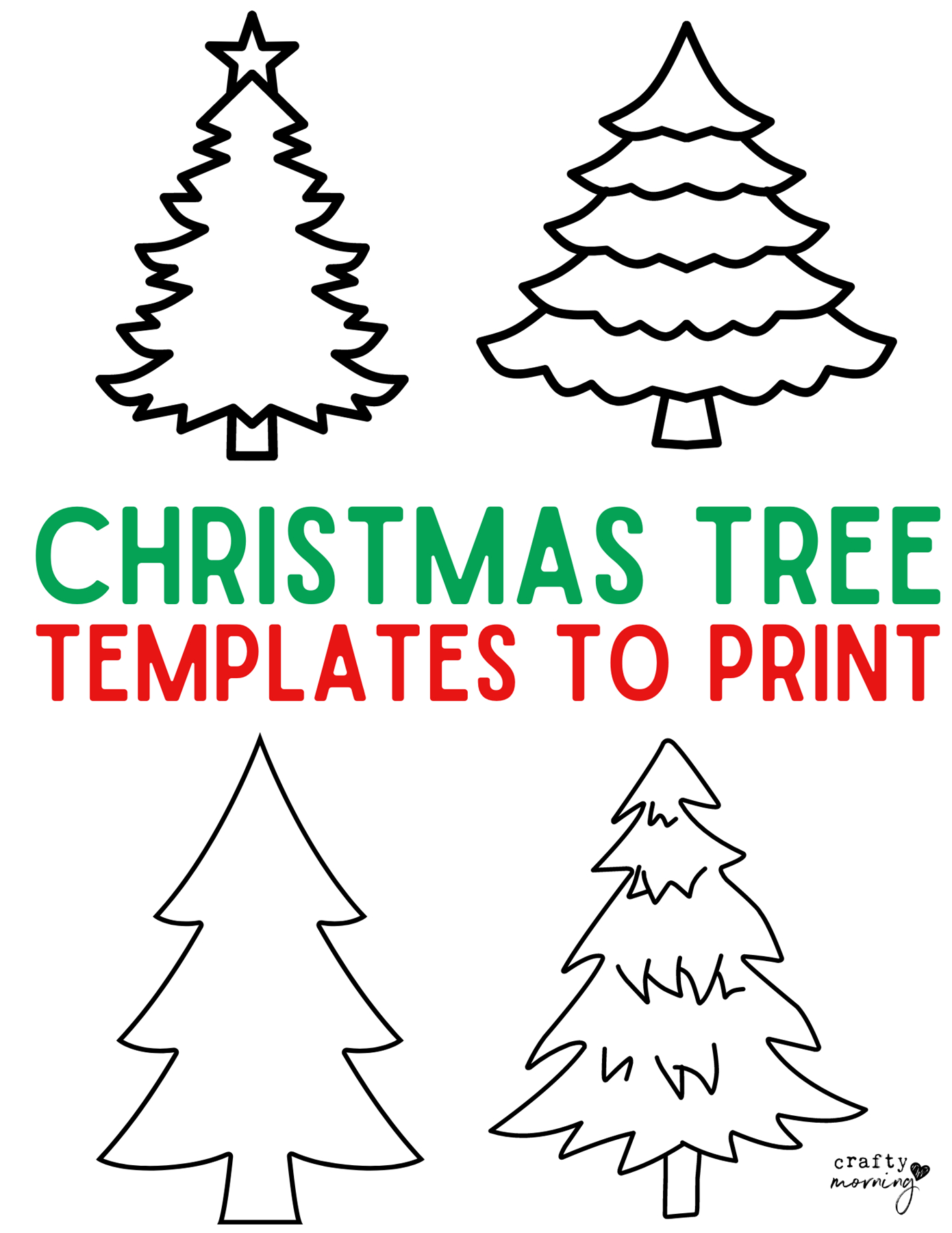 11 Free Christmas Tree Templates - Crafty Morning with Free Printable Template of Christmas Tree