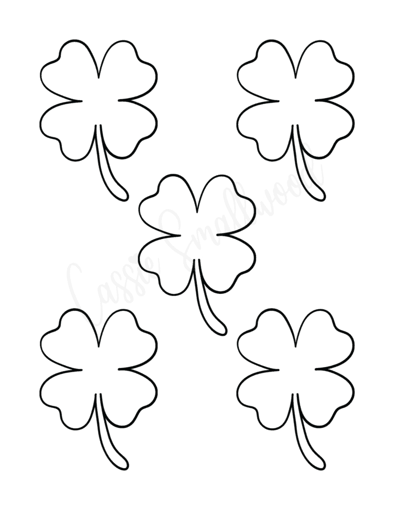 12 Cute Four Leaf Clover Printable Templates (Free!) - Cassie regarding Free Printable Four Leaf Clover Template