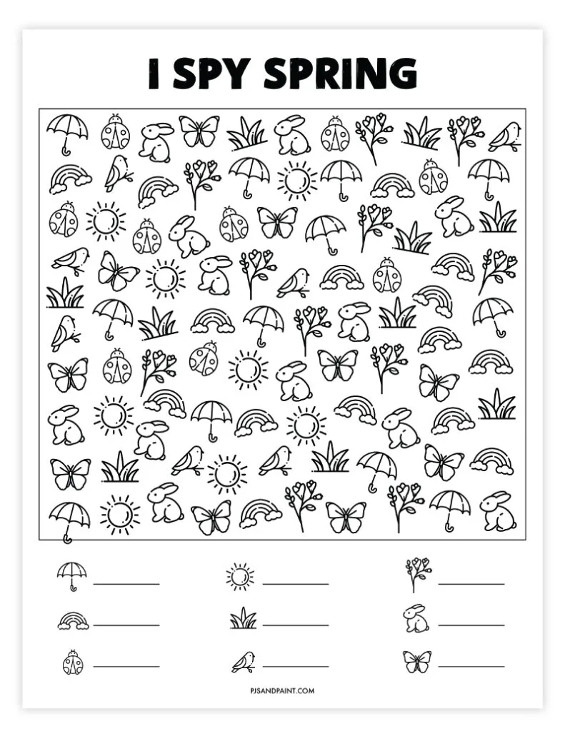 12 Free Printable Spring Games And Activities - Pjs And Paint for Free Printable Spring Activity Sheets