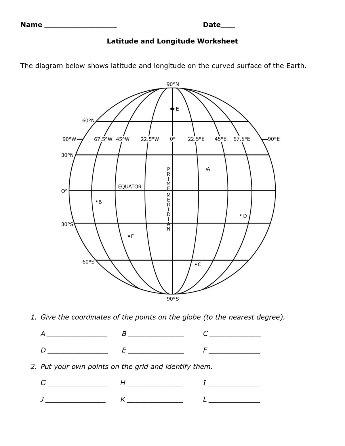 15 Latitude And Longitude Map Worksheet for Latitude And Longitude Worksheets Free Printable
