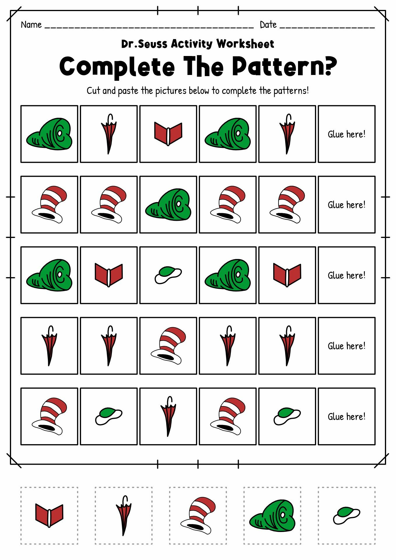 18 Dr. Seuss Worksheets For Preschool regarding Dr Seuss Preschool Activities Printables