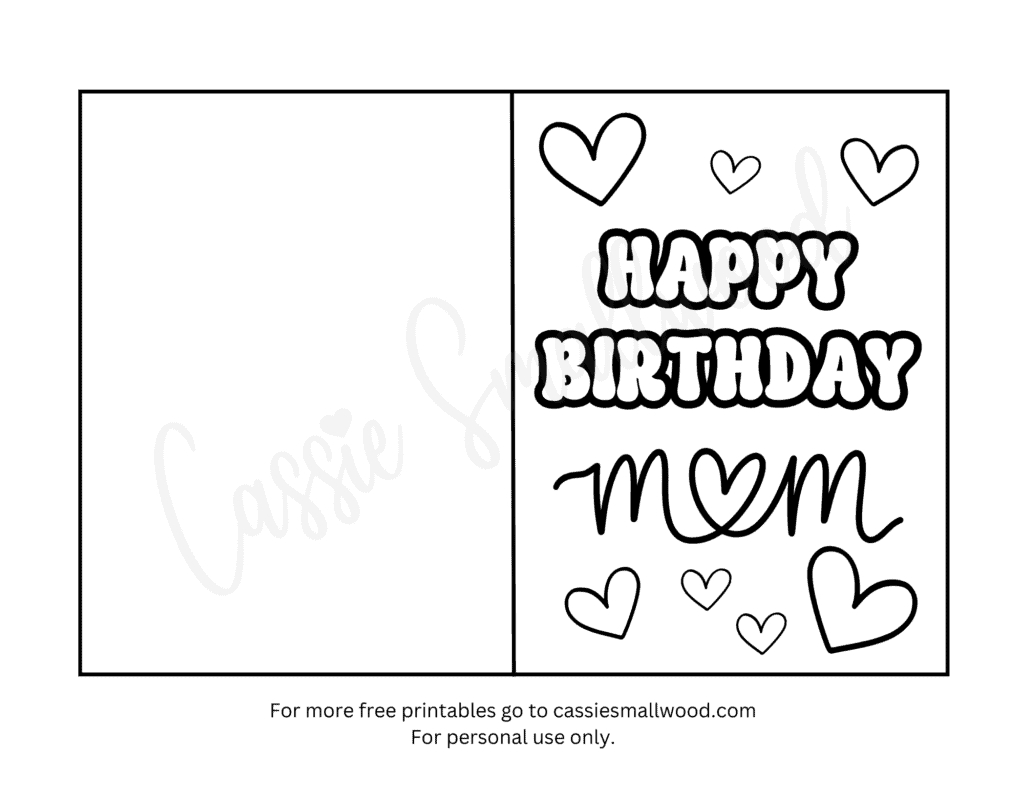22 Coloring Birthday Cards For Mom Free Printables - Cassie Smallwood pertaining to Happy Birthday Cards Printable For Mom