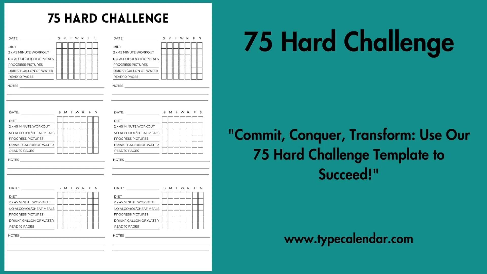 22+ Free Printable 75 Hard Challenge Templates [Pdf, Word] throughout 75 Hard Printable Free Download