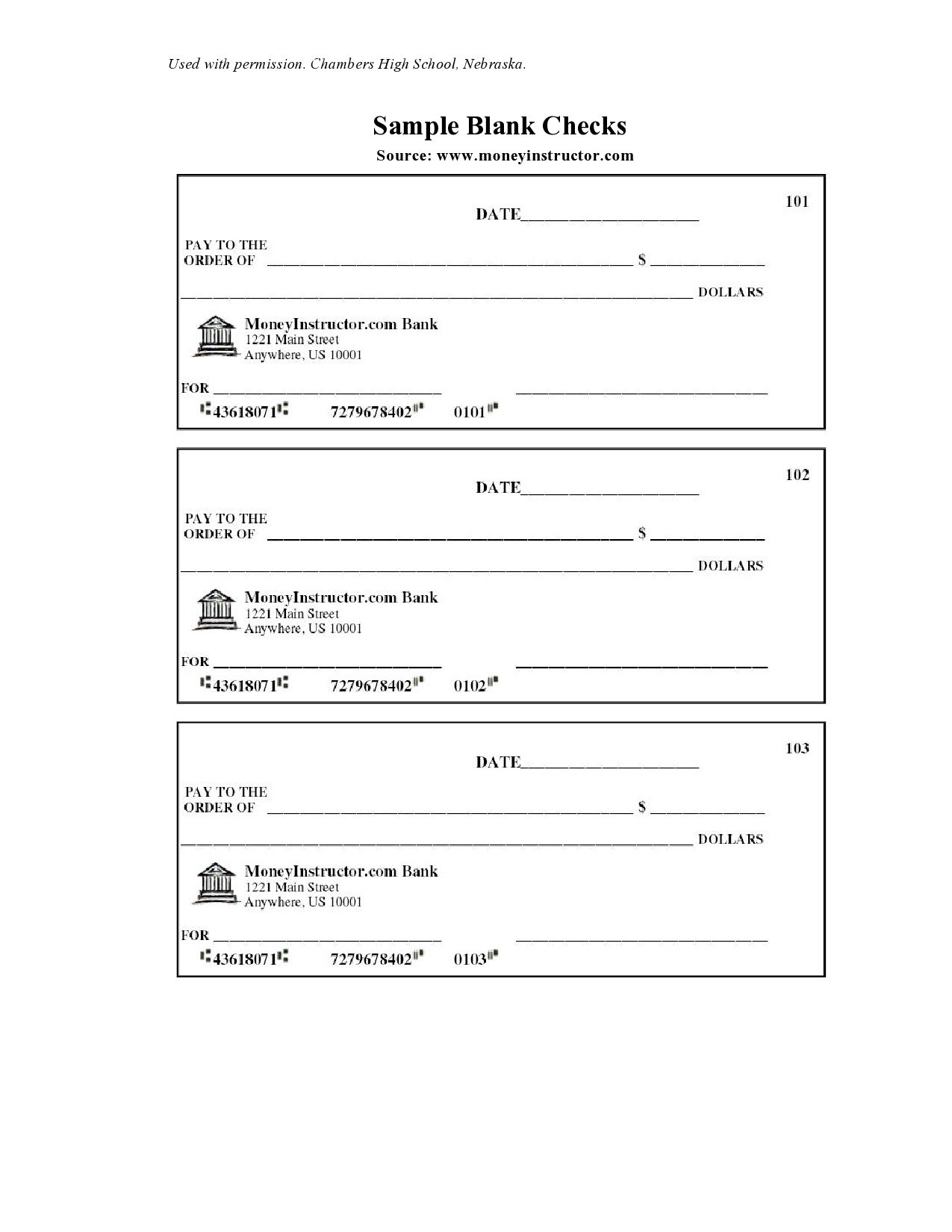 23 Blank Check Templates (Real &amp;amp; Fake) ᐅ Templatelab intended for Fake Downloadable Printable Fillable Blank Check Template