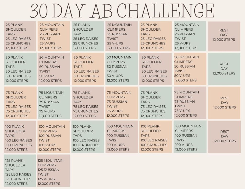 30 Day Plank And Squat Challenge Printable Printable 30 Day Ab And inside 30 Day Ab Challenge Printable