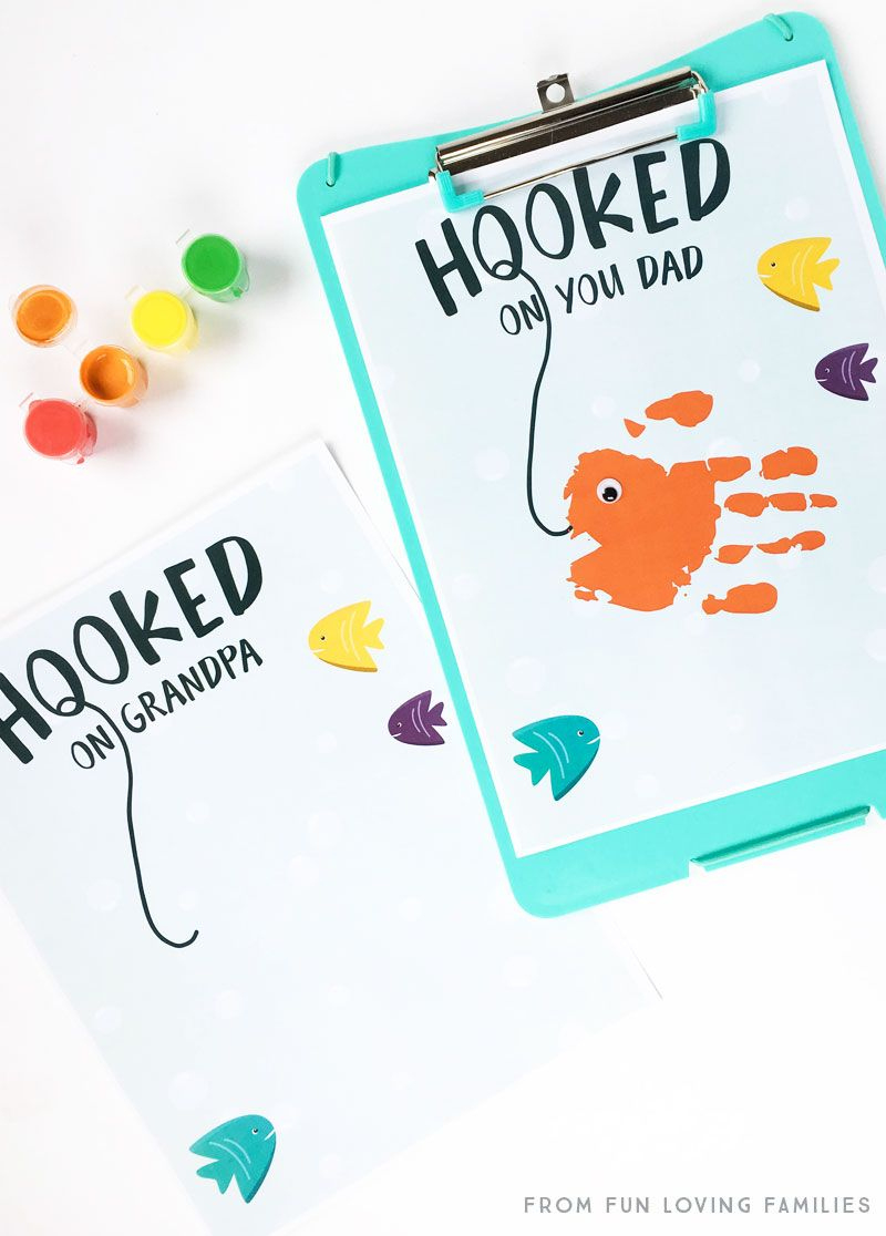 4 Father&amp;#039;S Day Handprint Ideas With Free Printables - Fun Loving inside Hooked On Daddy Free Printable