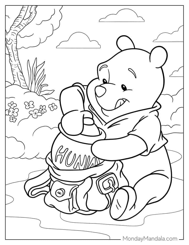 40 Winnie The Pooh Coloring Pages (Free Pdf Printables) within Free Printable Winnie the Pooh Printables