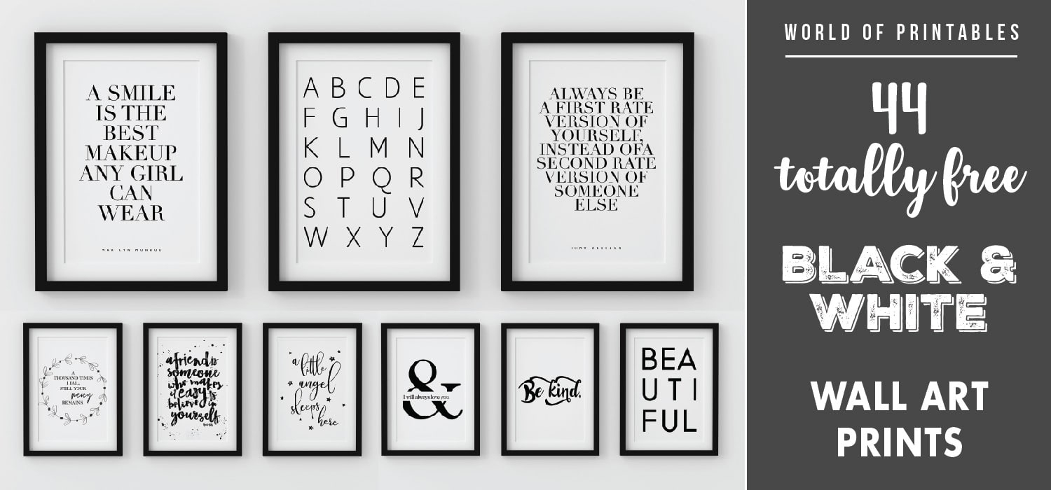 44 Free Modern Black And White Wall Art Printables - World Of in Printable Black and White Prints