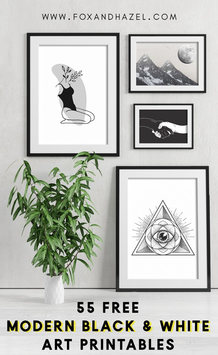 55 More Free Black And White Art Printables | Fox + Hazel intended for Printable Black and White Prints