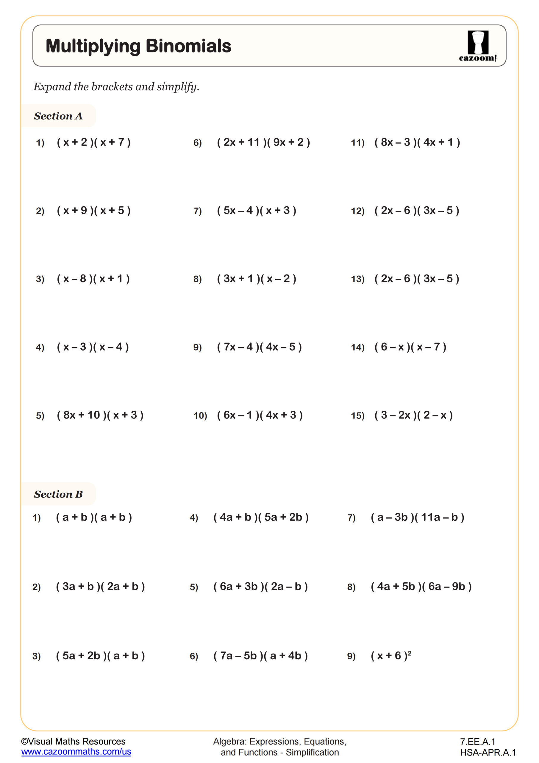 7Th Grade Math Worksheets Pdf | Printable Worksheets | Cazoom Math inside 7th Grade Math Worksheets Printable