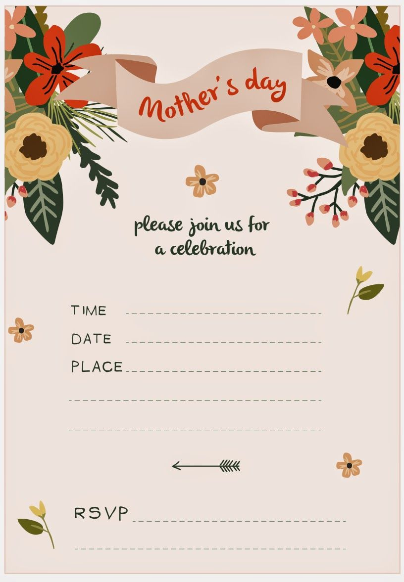 8 Mothers Day Invitations Ideas | Invitations, Invitation Template for Free Printable Mothers Day Invitation Templates
