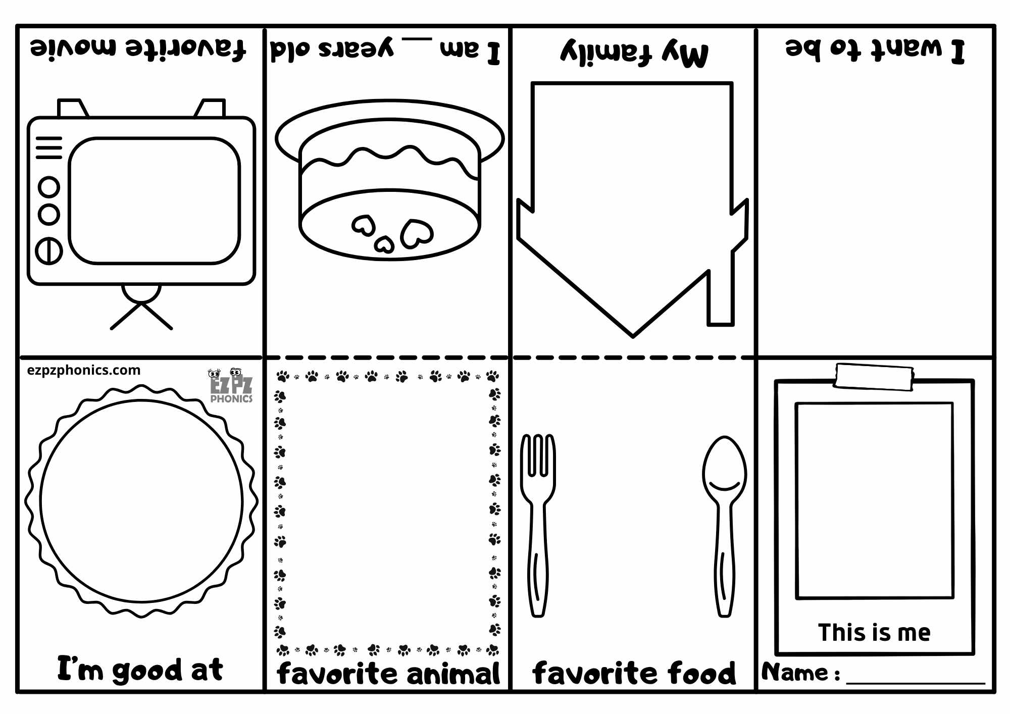 All About Me Mini Book For Kindergarten And Preschool Coloring for All About Me Book Printable Preschool