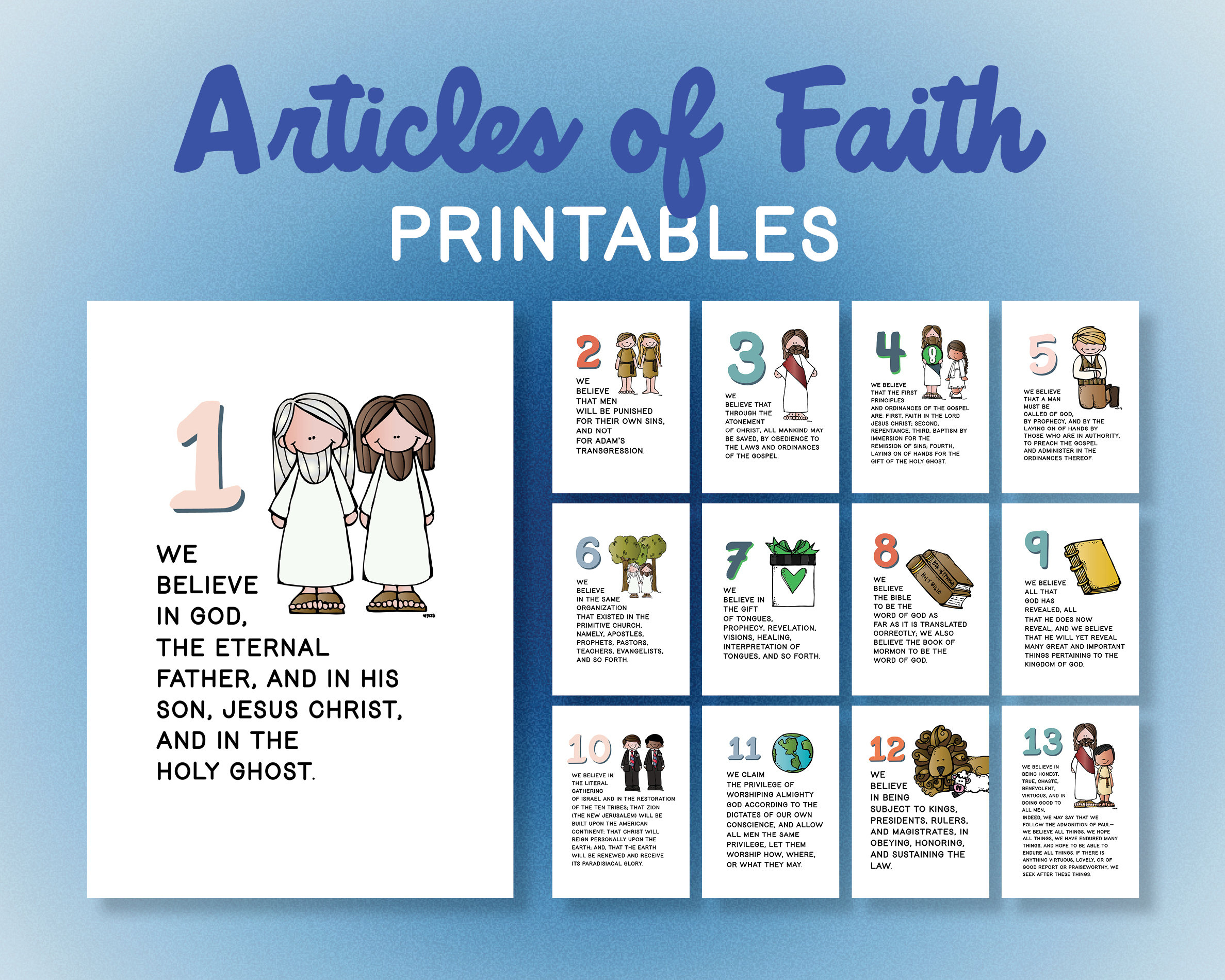 Articles Of Faith Printables: Lds Primary Lesson Posters (Digital within Lds Articles of Faith Printable