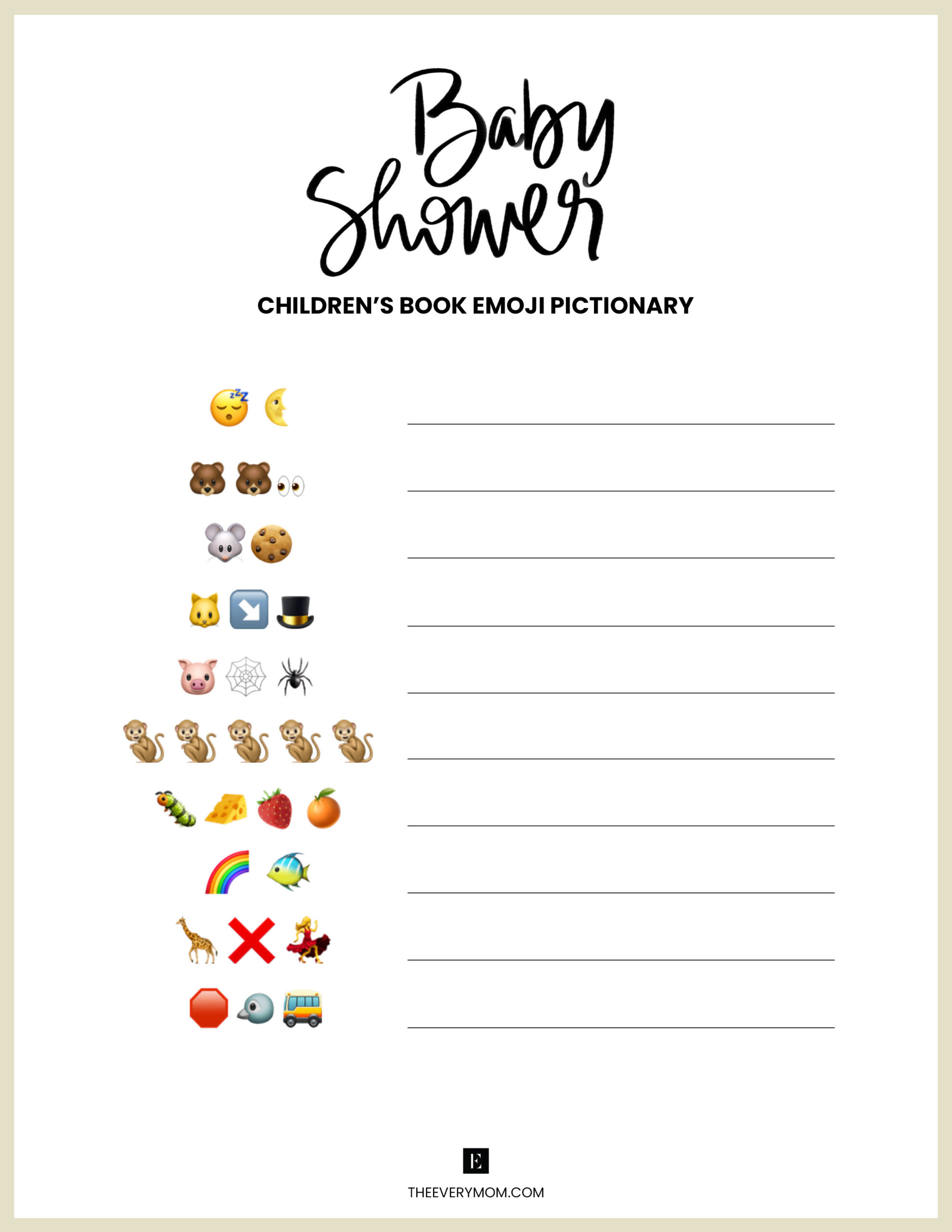 Baby Shower Games: 20 Fun And Unique Baby Shower Activities in Baby Shower Games Free Printable