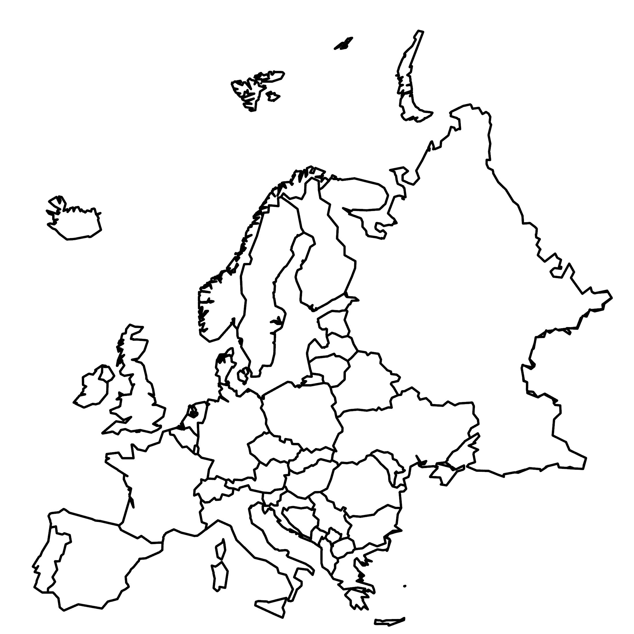 Blank Map Of Europe With Country Outlines - Gis Geography with regard to Printable Blank Map Of Europe