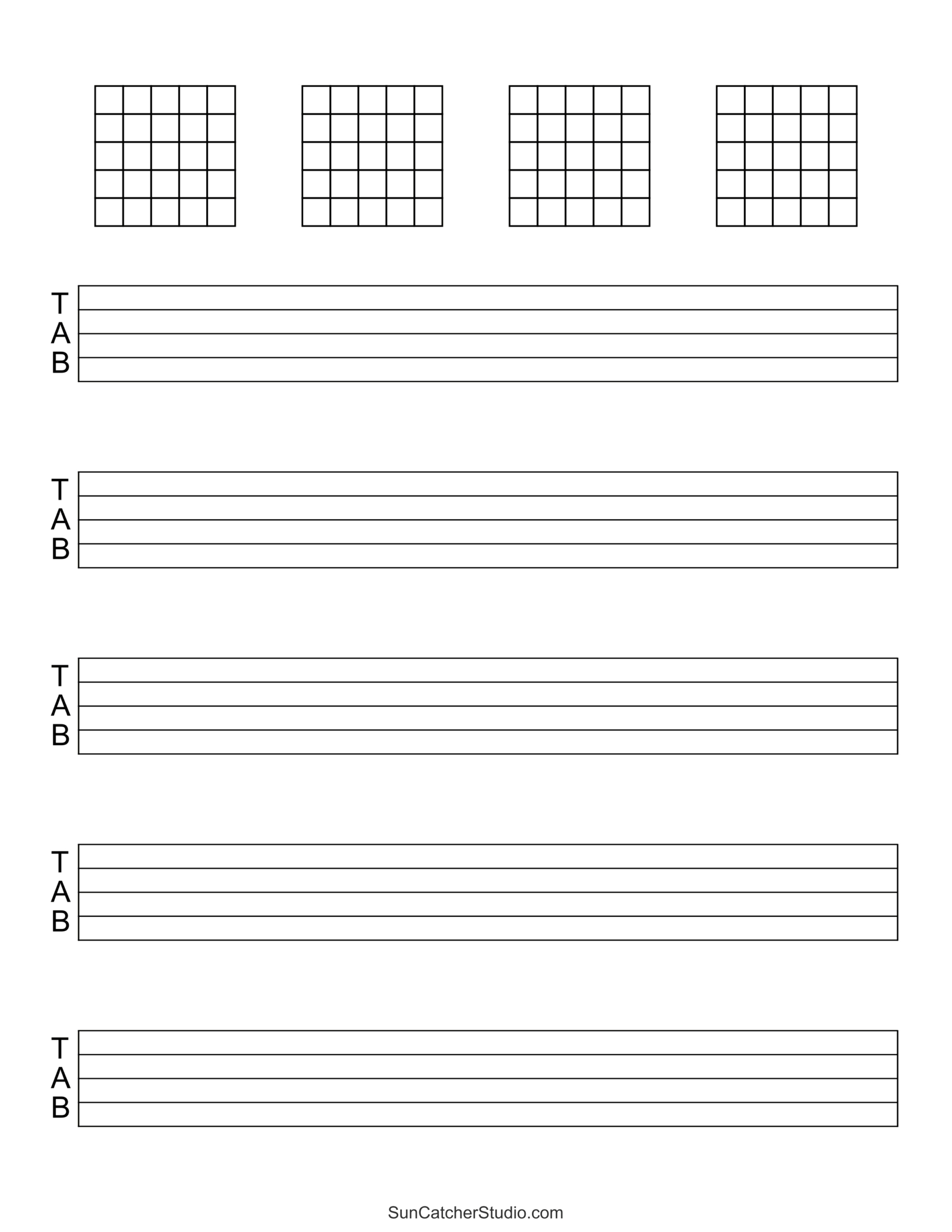 Blank Sheet Music (Free Printable Staff Paper) – Free Printables in Free Blank Printable Sheet Music For Piano