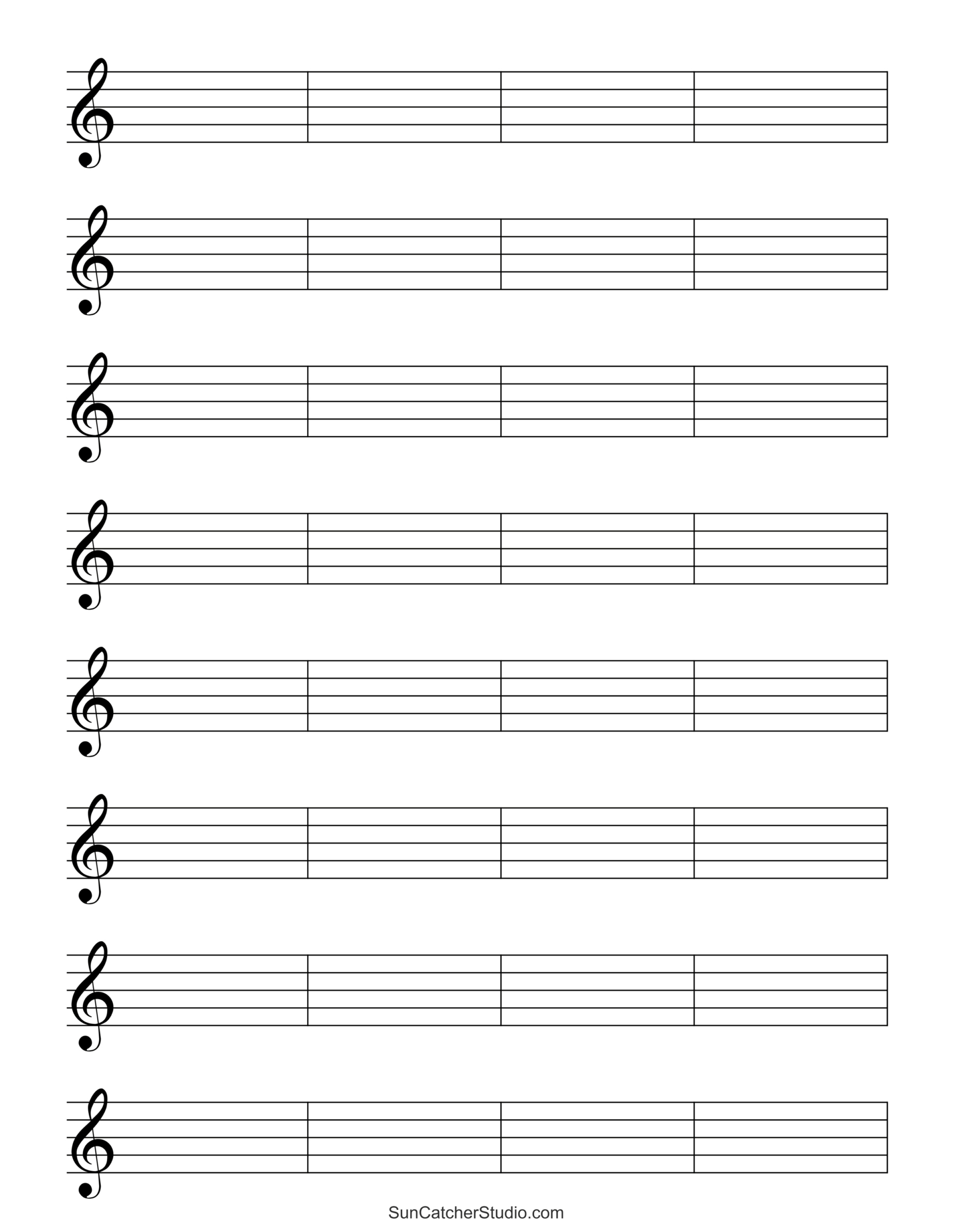 Blank Sheet Music (Free Printable Staff Paper) – Free Printables inside Free Blank Music Sheets Printable