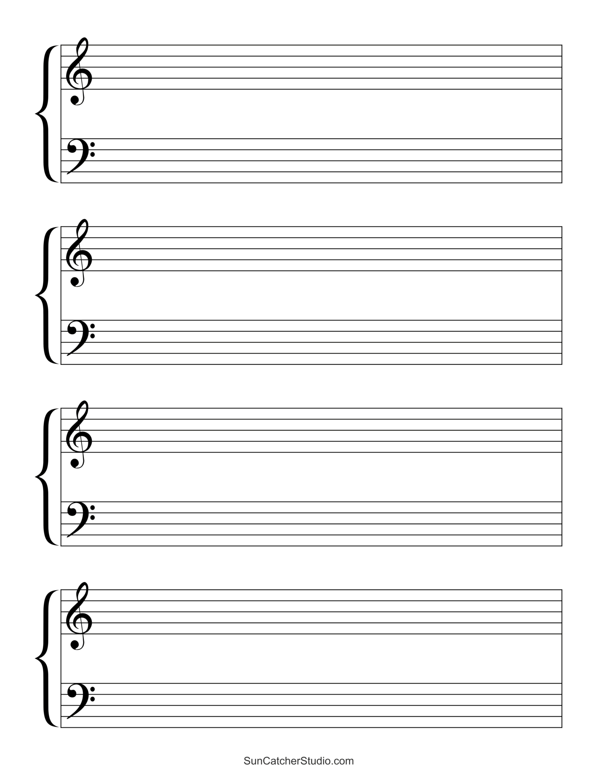 Blank Sheet Music (Free Printable Staff Paper) – Free Printables with regard to Free Blank Printable Sheet Music For Piano