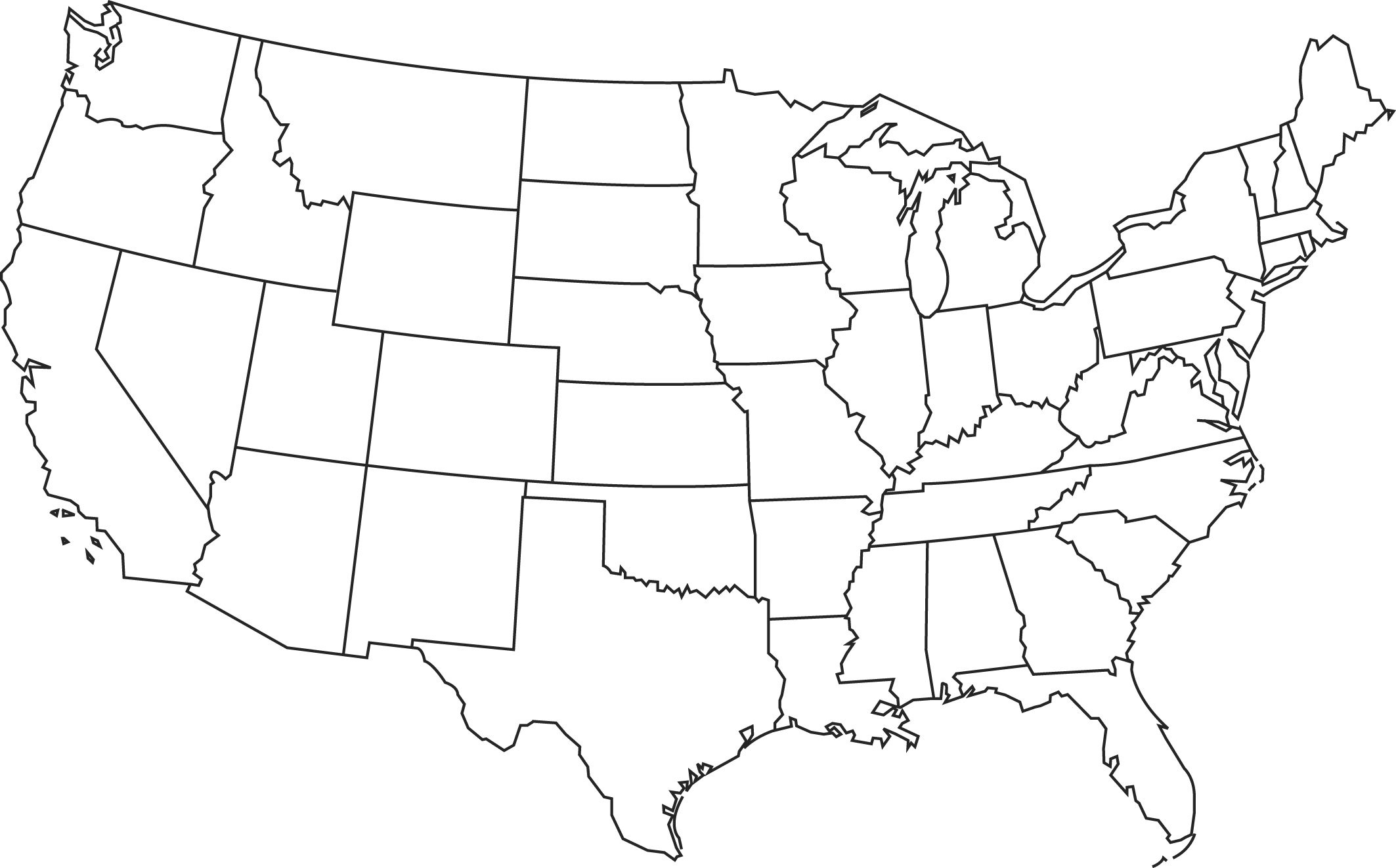 Blank Us Map Clipart - Clipart Suggest - Worksheets Library pertaining to Map Of United States Outline Printable