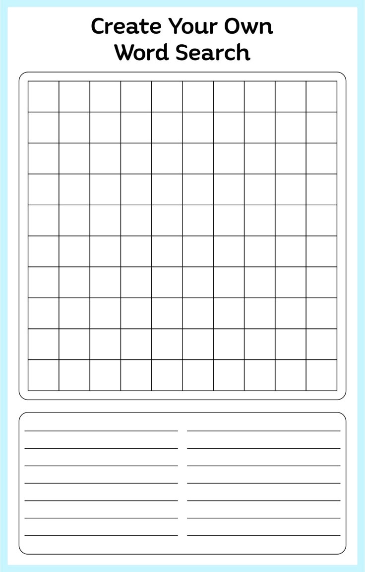 Blank Word Search Puzzles - 16 Free Pdf Printables | Printablee throughout Create Word Search Printable Free