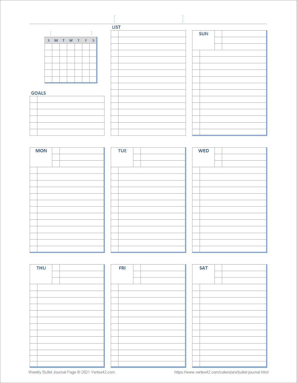 Bullet Journal Templates For Excel And Pdf for Free Printable Blank Bullet Journal Pages