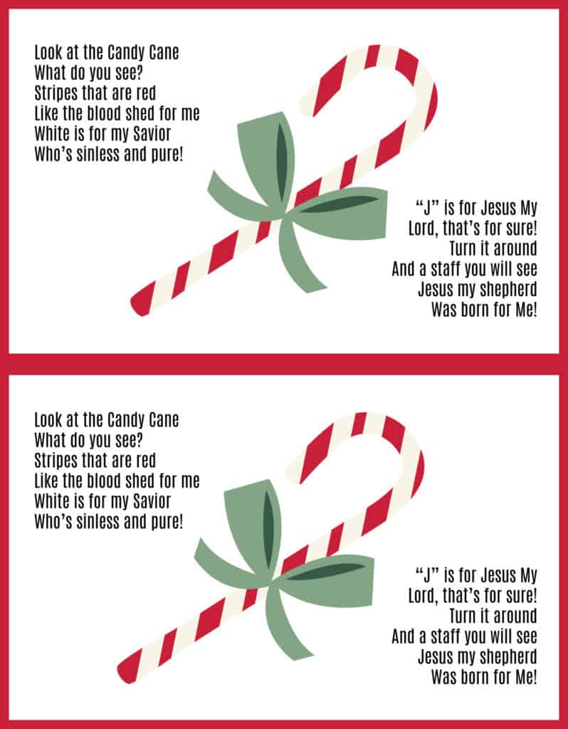 Candy Cane Poem About Jesus (Free Printable Pdf Handout) Christmas pertaining to Free Printable Legend of the Candy Cane Printable