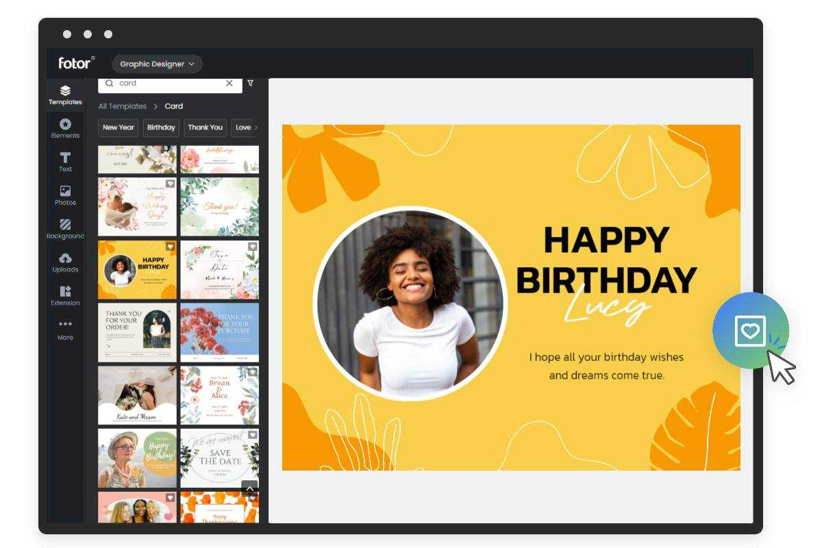 Card Maker: Create Digital And Printable Cards For Free | Fotor intended for Make A Card Online Free Printable