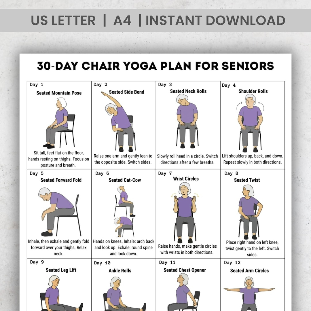 Chair Yoga For Seniors Chair Aerobics Printable Sit Down regarding Printable Chair Yoga For Seniors with Pictures