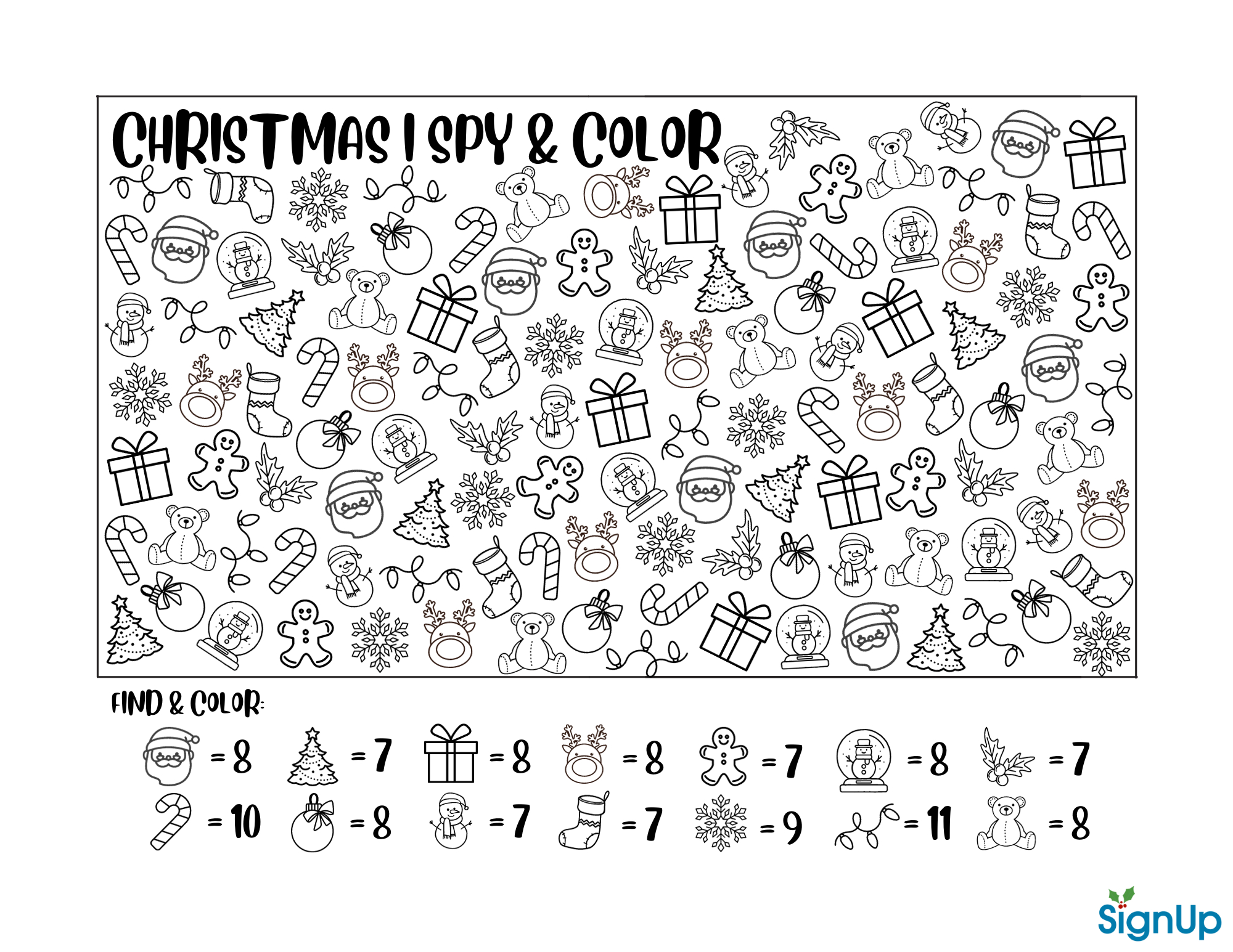 Christmas Activity Sheets &amp;amp; Coloring Pages | Signup in Free Printable Christmas Activity Sheet