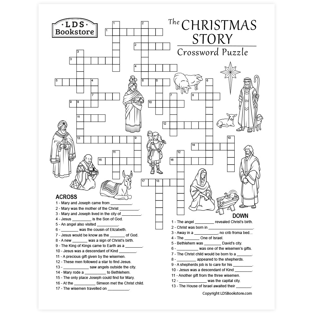 Christmas Story Crossword Puzzle - Printable inside Free Printable Christmas Crossword Puzzles With Answers