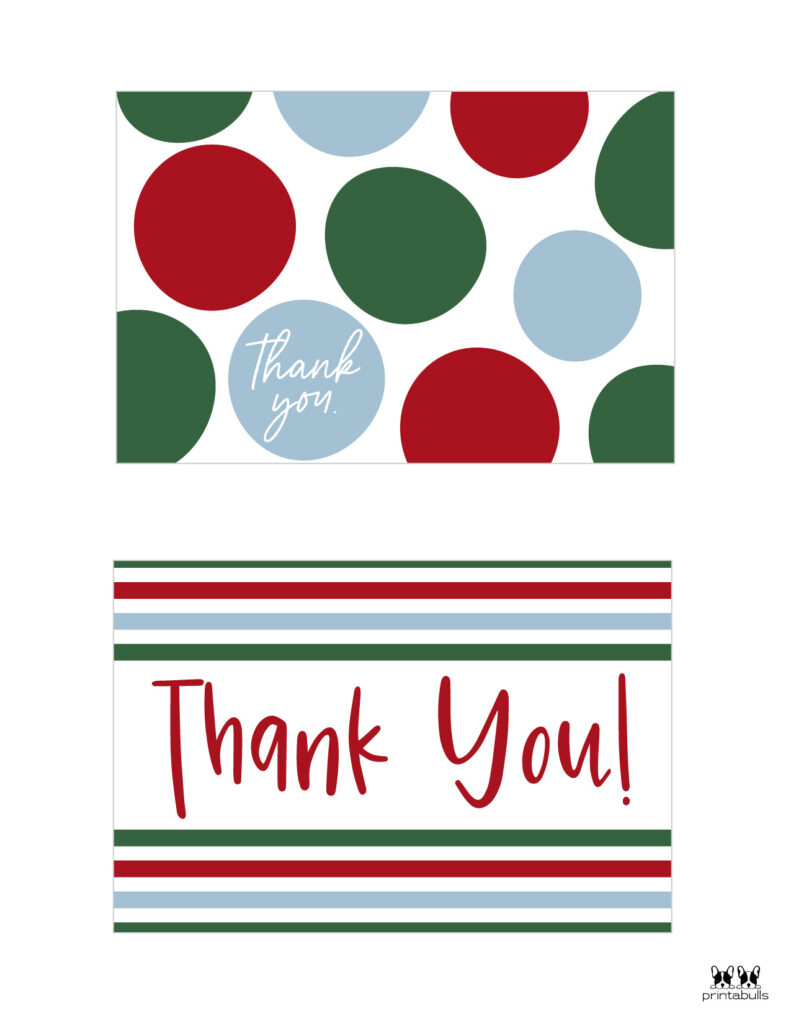 Christmas Thank You Cards - 25 Free Printable Cards | Printabulls inside Printable Holiday Thank You Cards