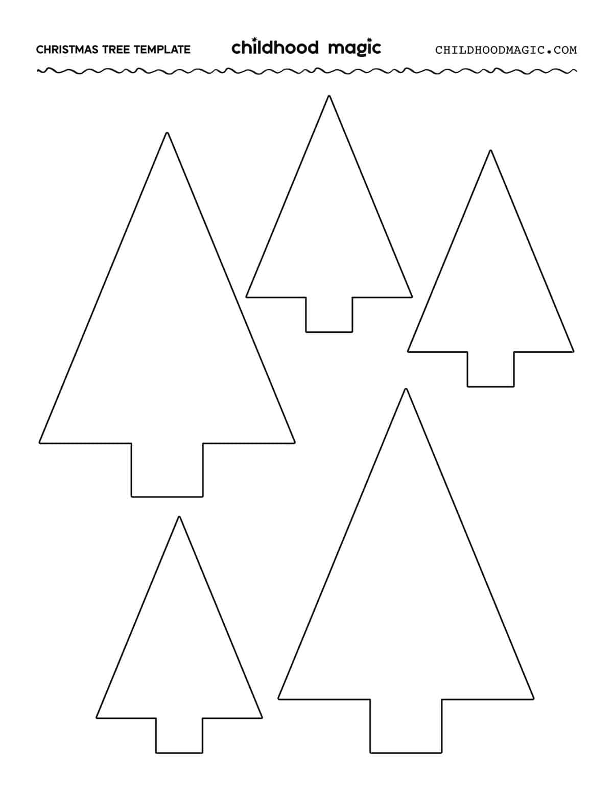 Christmas Tree Outline - Childhood Magic for Free Printable Template of Christmas Tree