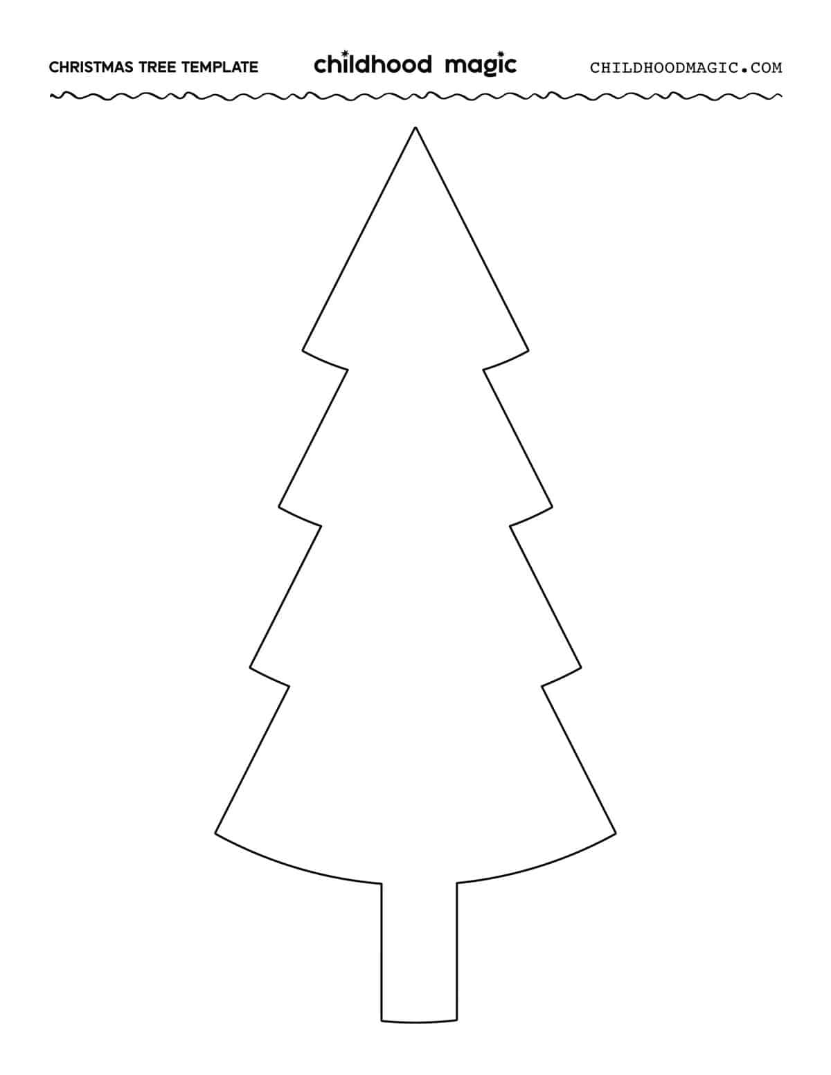 Christmas Tree Outline - Childhood Magic with Free Printable Template Of Christmas Tree