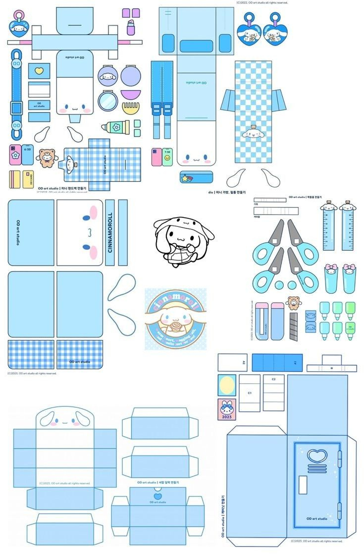 Cinnamoroll Set Diy with regard to Cinnamoroll Printable Sanrio Paper Crafts