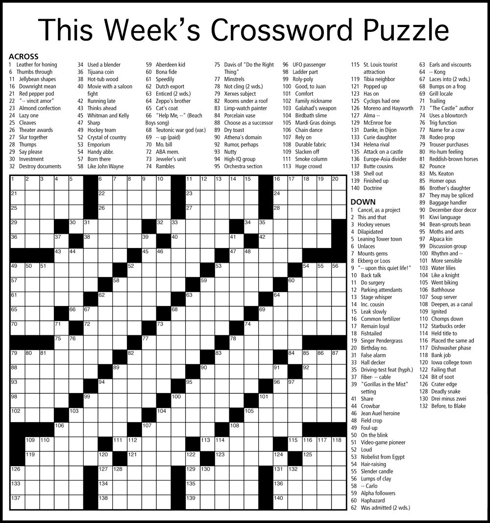 Crossword Puzzles For Adults Free Printable in Crossword Puzzles Printable For Adults