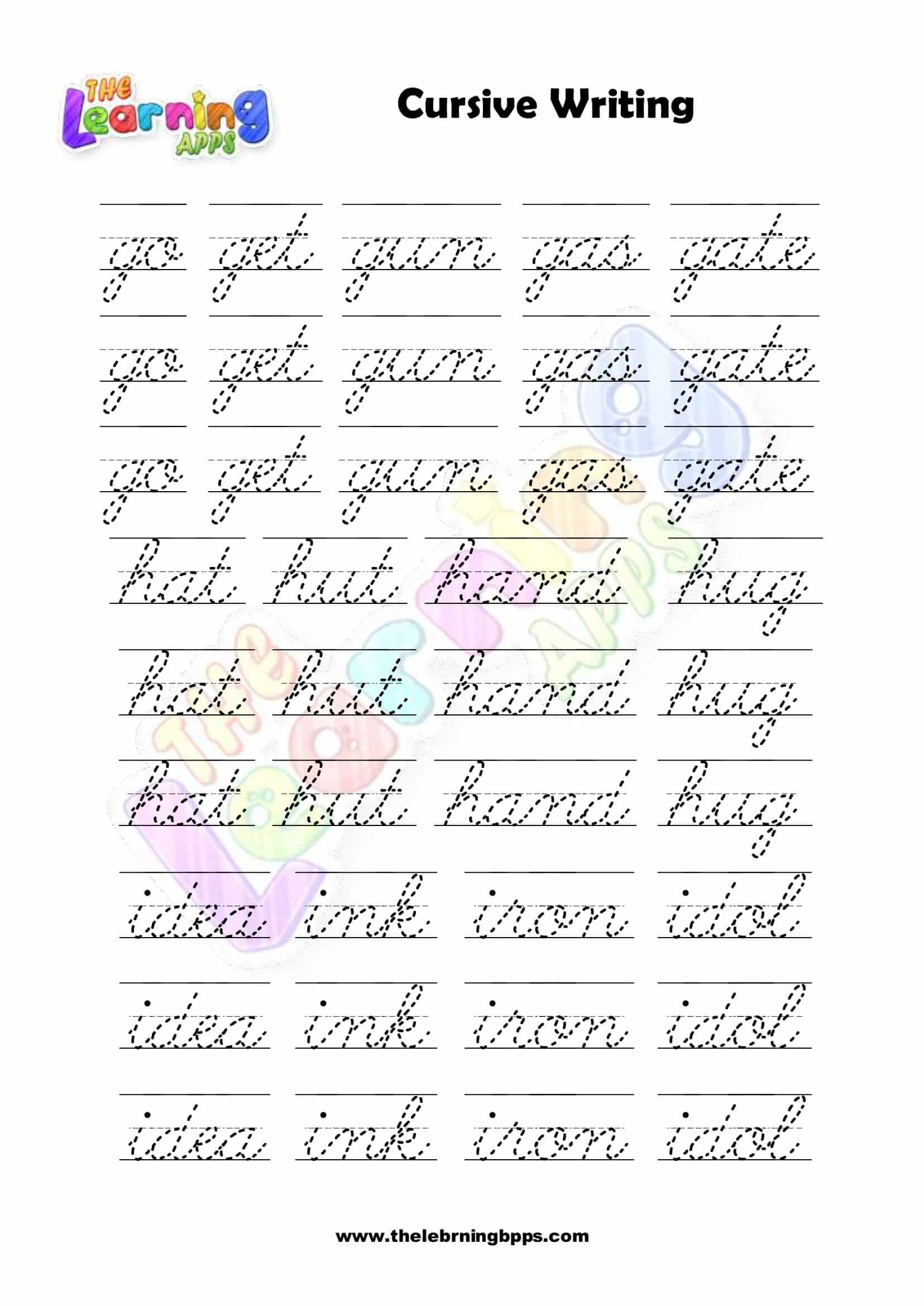 Cursive Handwriting Practice Worksheet | Alphabets A-Z - Your Home pertaining to Printable Cursive Writing Practice Sheets Az