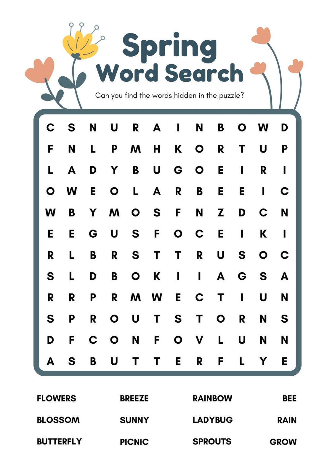 Custom Printable Spring Worksheet Templates | Canva with regard to Free Printable Spring Activity Sheets