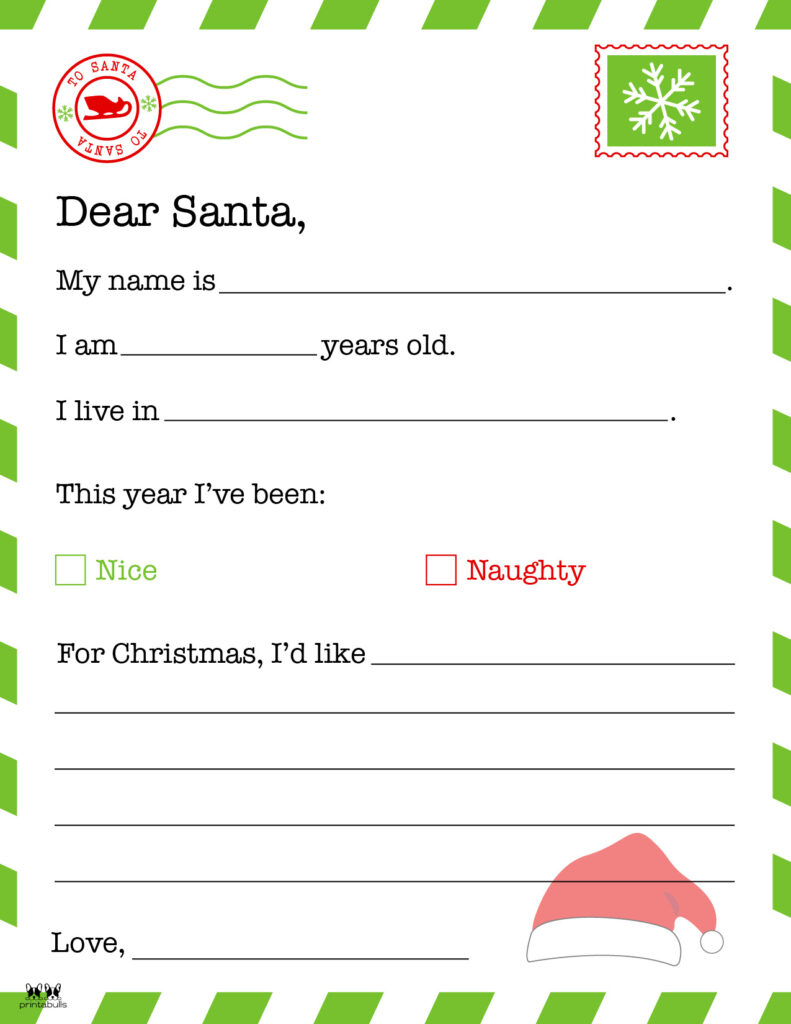 Dear Santa Letter Printables - Free | Printabulls with regard to Letter to Santa Template Free Printable