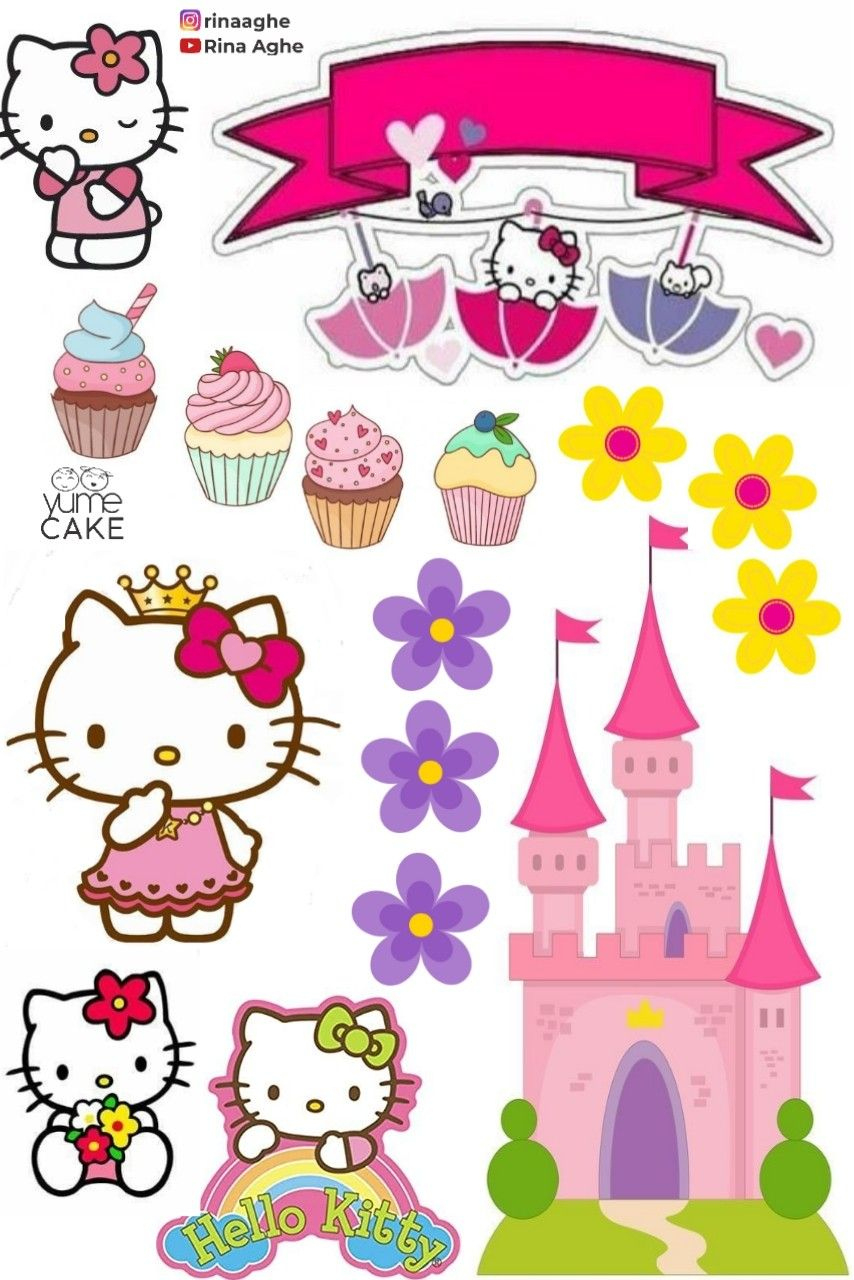 Discover 42 Hello Kitty And Birthday Cake Ideas | Birthday Theme with Hello Kitty Cake Topper Printable