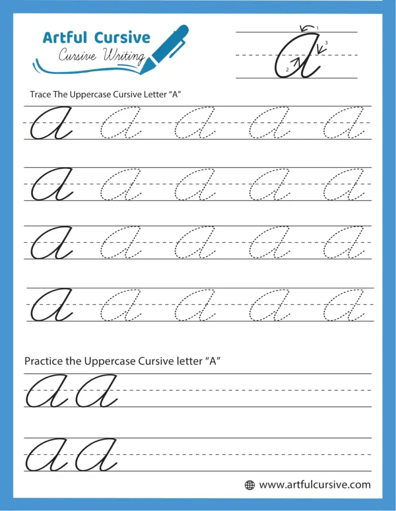 Download Free Printable Cursive Writing Worksheets - Artful Cursive pertaining to Cursive Handwriting Worksheets Free Printable