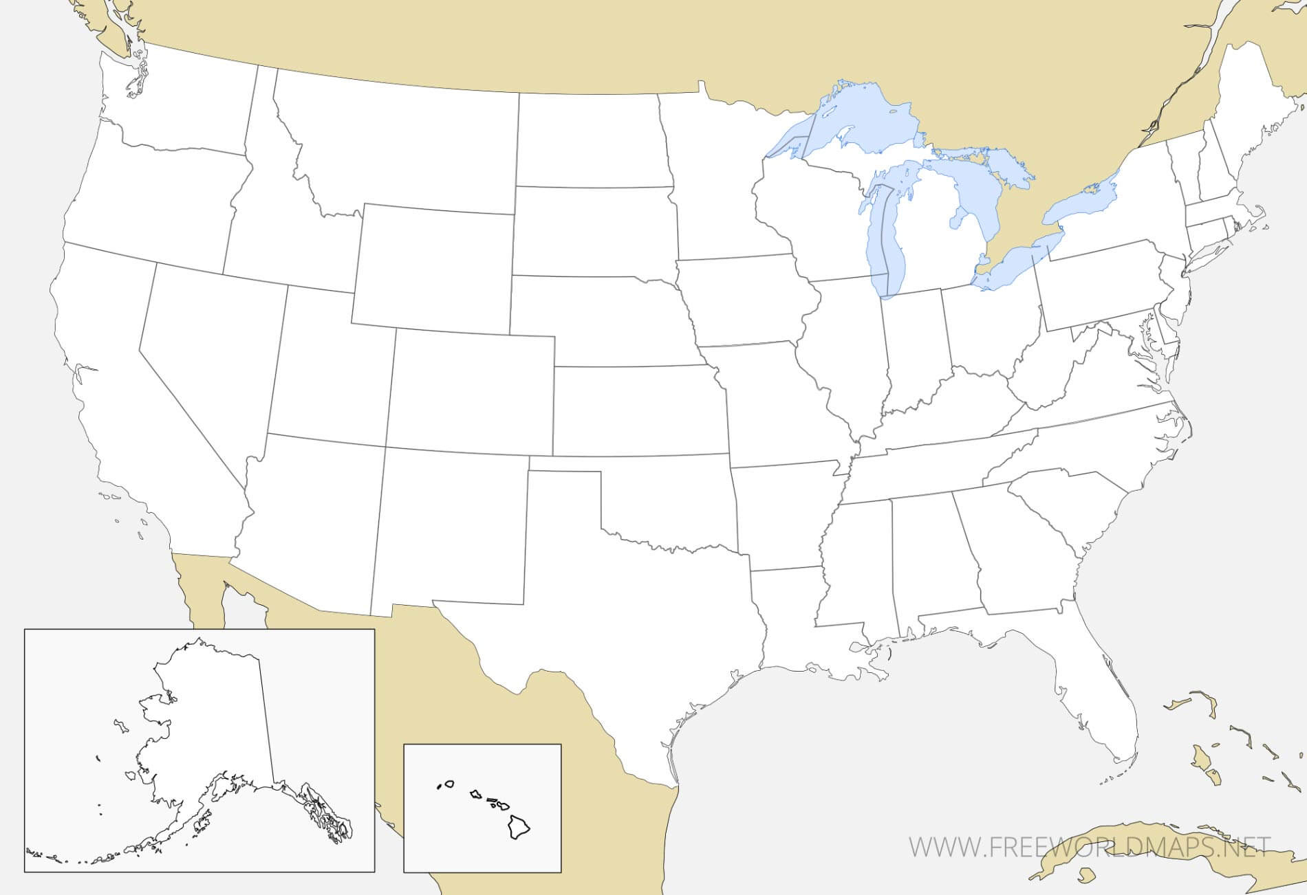 Download Free Us Maps inside Blank Map of United States Printable Free