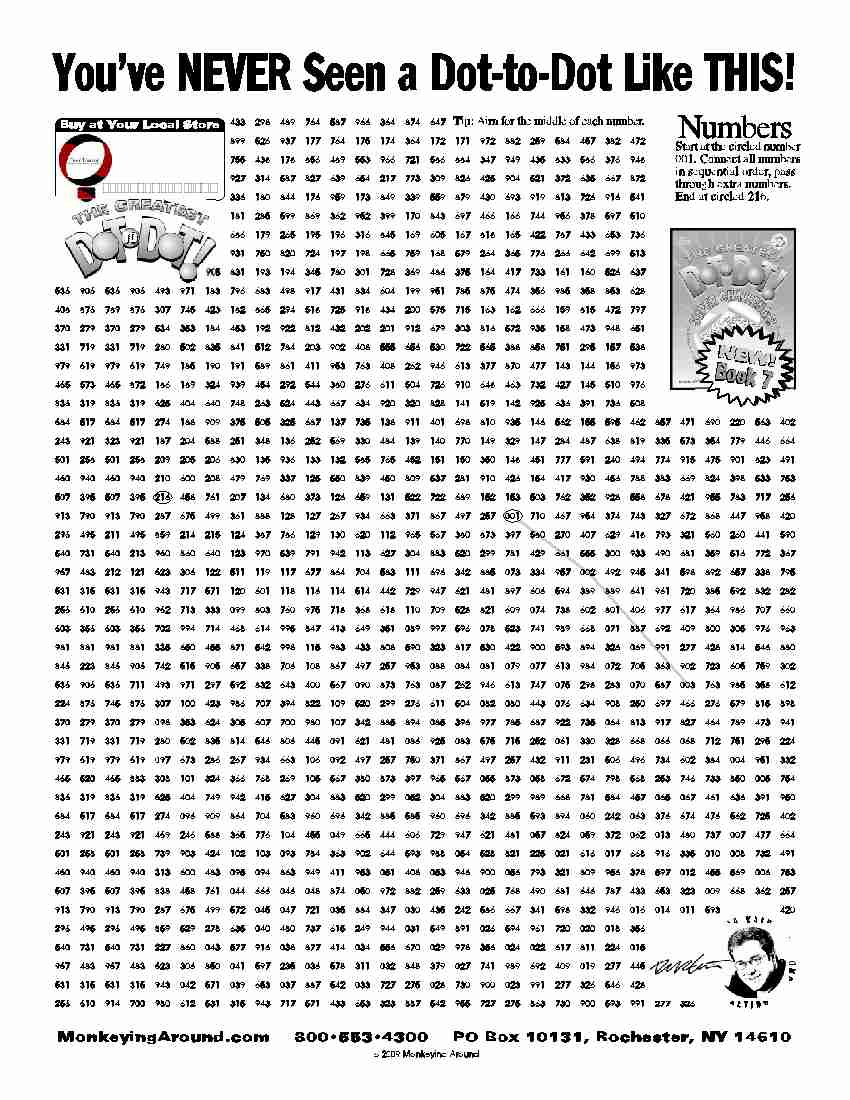 Downloadable Dot-To-Dot Puzzles for Hard Dot To Dot Printables Free