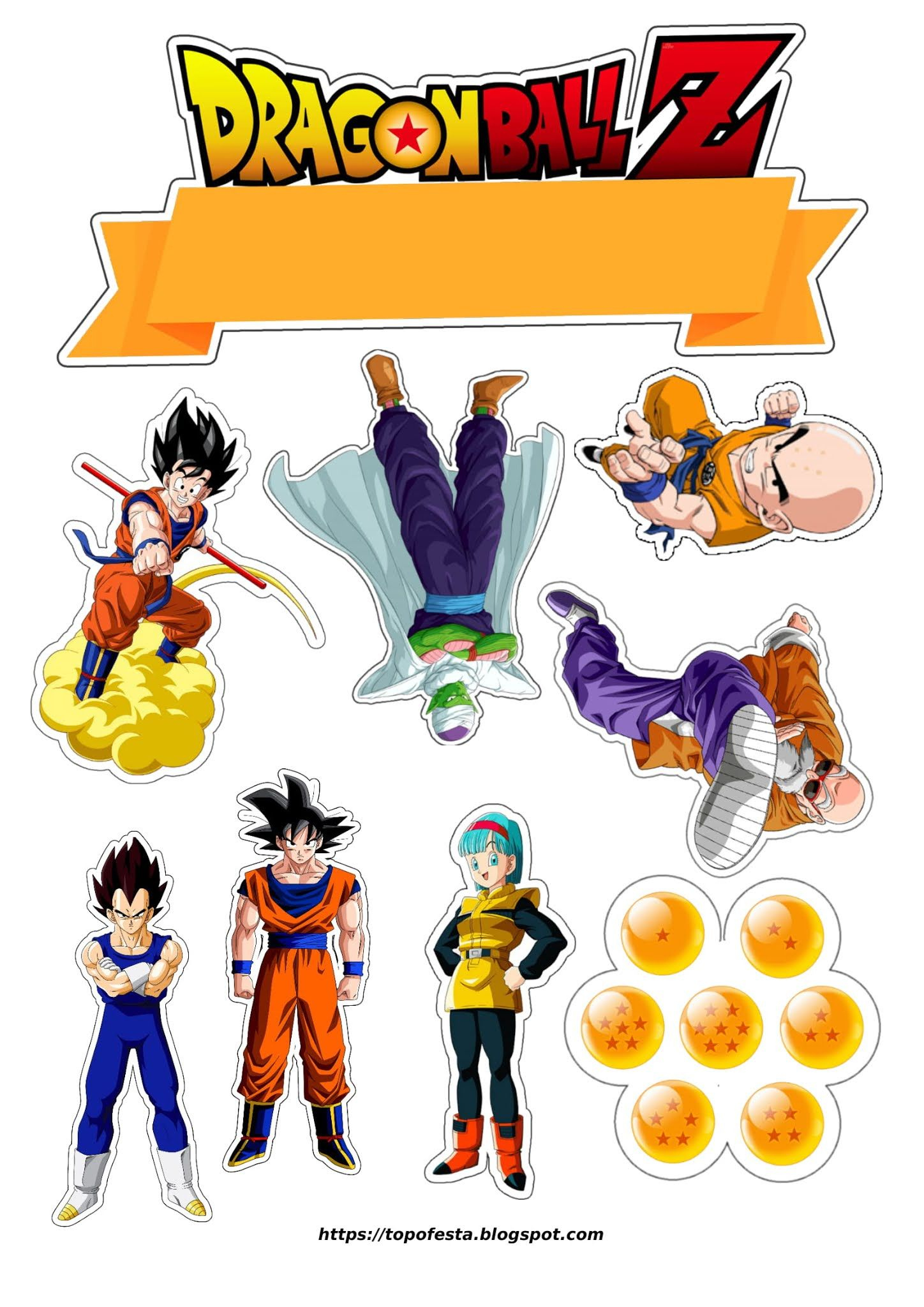 Dragon Ball Z Cake Toppers Dragon Ball Z Cake Topper Printable for Dragon Ball Z Cake Topper Printable