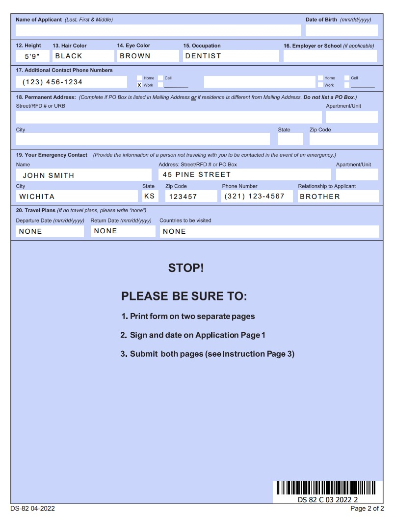 Ds-82 Passport Renewal Form - How To Fill It Out (Examples) within Printable U.S. Passport Renewal Application