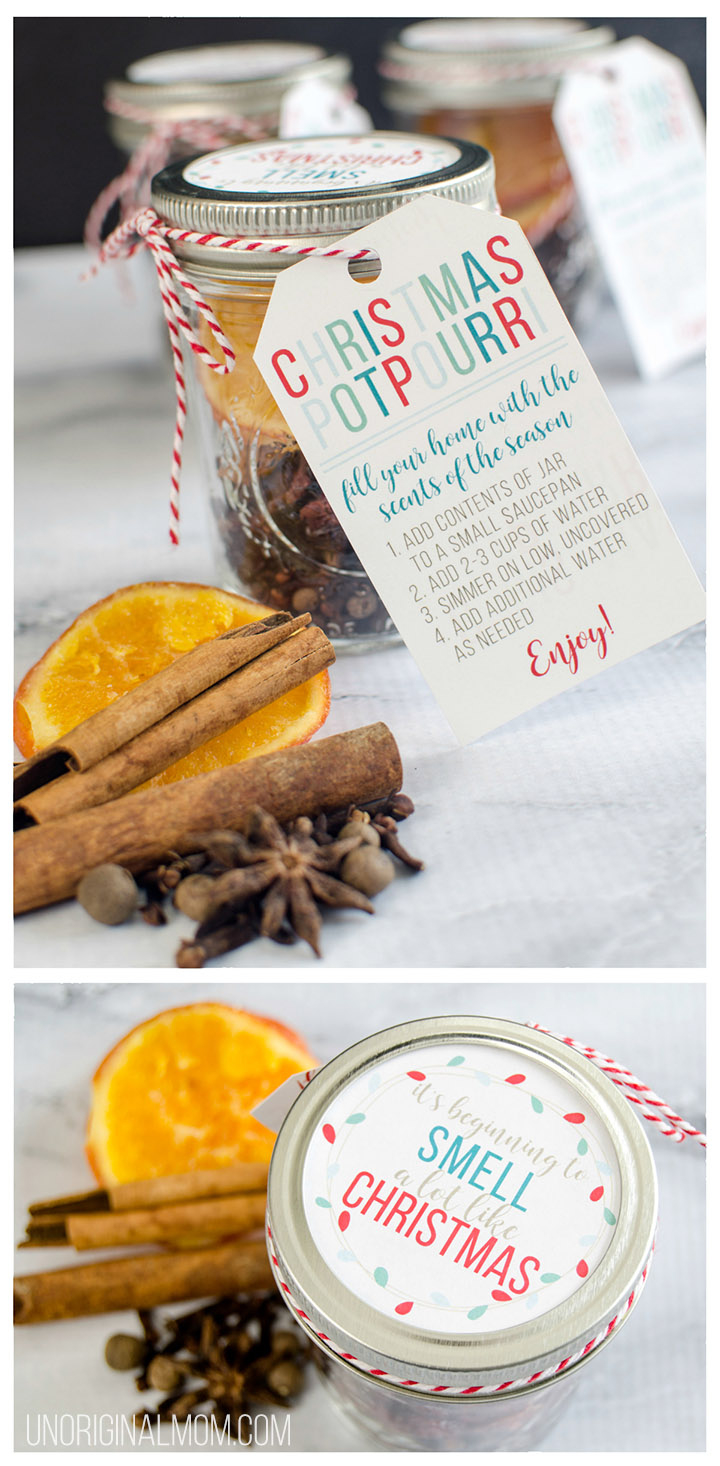 Easy Christmas Potpourri Gift Jars With Free Printable Tags with regard to Free Printable Christmas Potpourri Tags