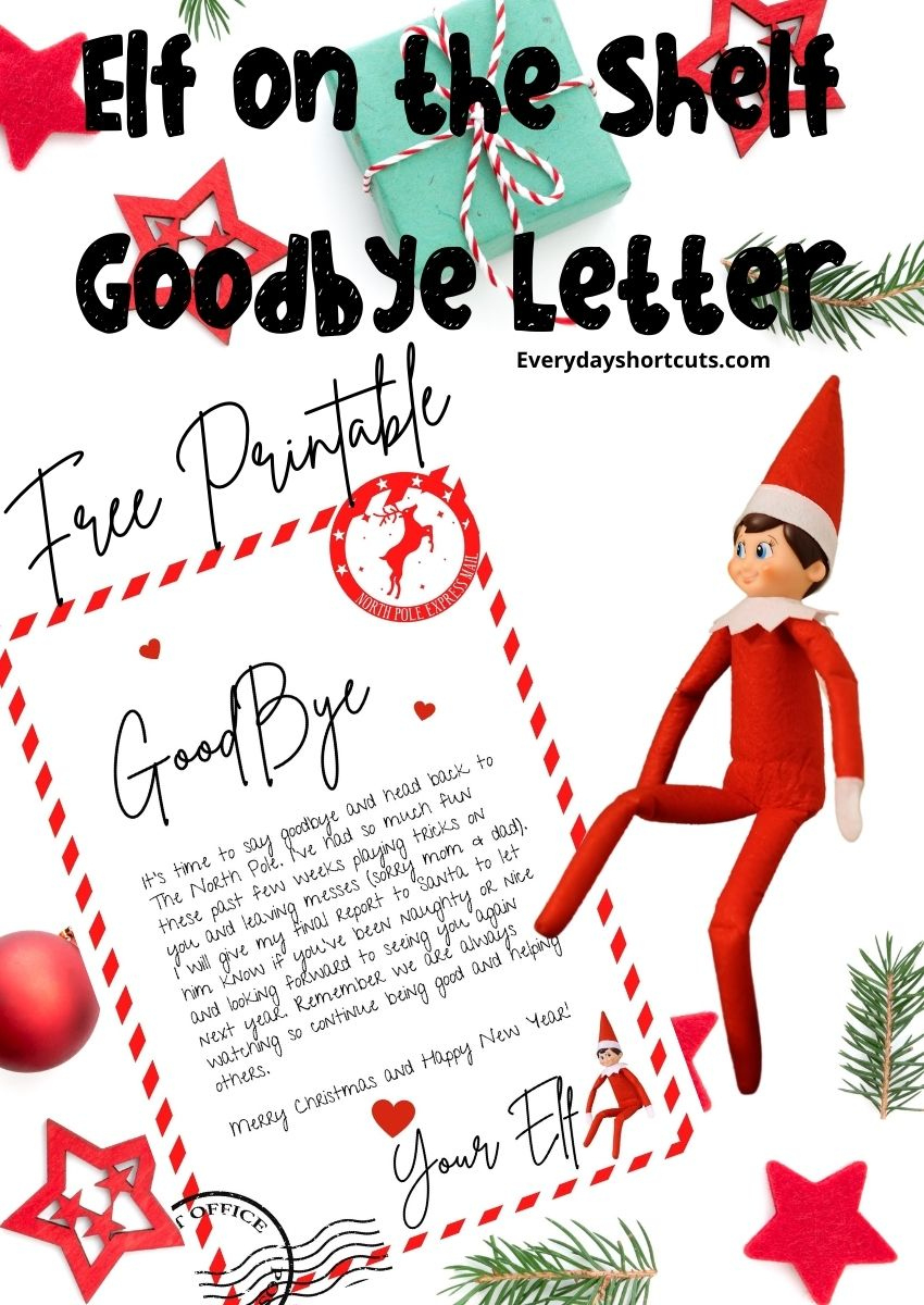 Elf On The Shelf Goodbye Letter Free Printable - Everyday Shortcuts throughout Free Printable Elf Goodbye Letter