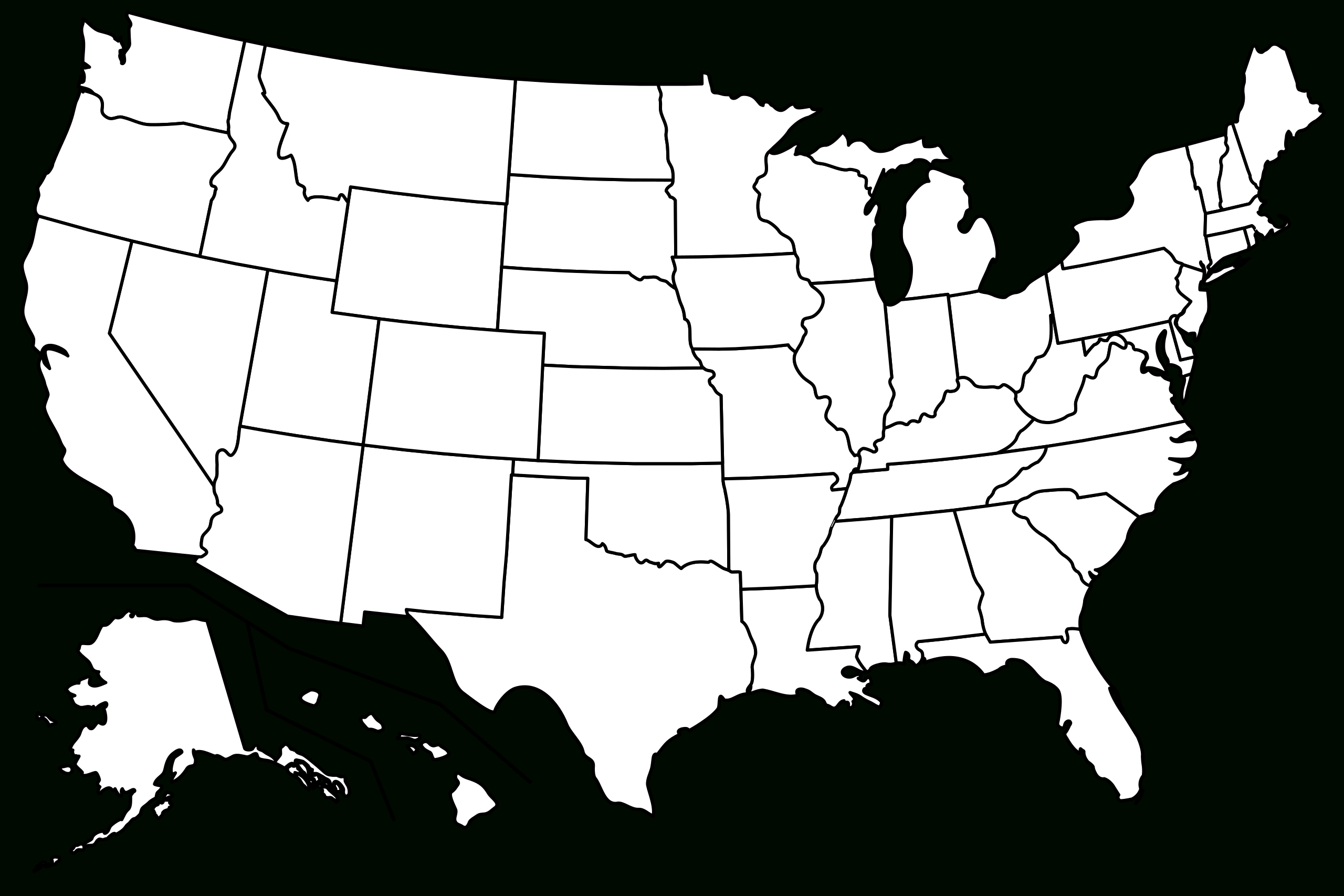 File:blank Us Map Borders.svg - Wikimedia Commons within Blank Printable Map of Us